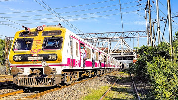 ICF MEDHA and MEDHA like painted EMU Local Train back to back crossing on station