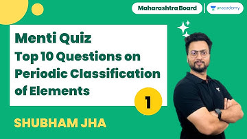 Menti Quiz | Top 10 Questions on Periodic Classification of Elements | L 1 | Shubham Jha