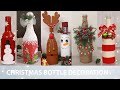 10+ Easy And Creative Christmas Decoration With Glass Bottles 2023🎄