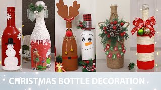 10+ Easy And Creative Christmas Decoration With Glass Bottles 2023🎄