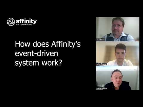 How does Affinity's event-driven system work?