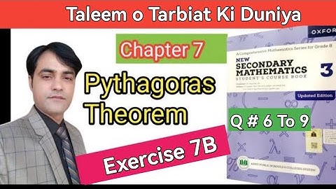 Exercise 7B Question 6 TO 9 II APS Maths 8th II New Secondary Math Book 3 Updated Edition #taleem