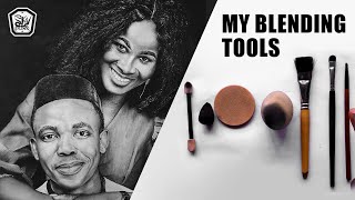 blending tools . (charcoal and graphite)