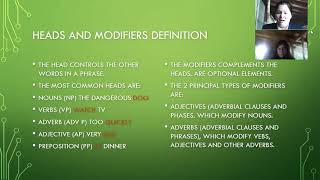 HEADS AND MODIFIERS BY Ana María Romero UTPL