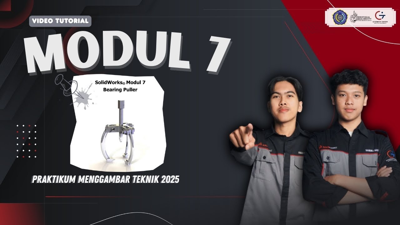 MODUL 7 Bearing Puller | Praktikum Menggambar Teknik 2025