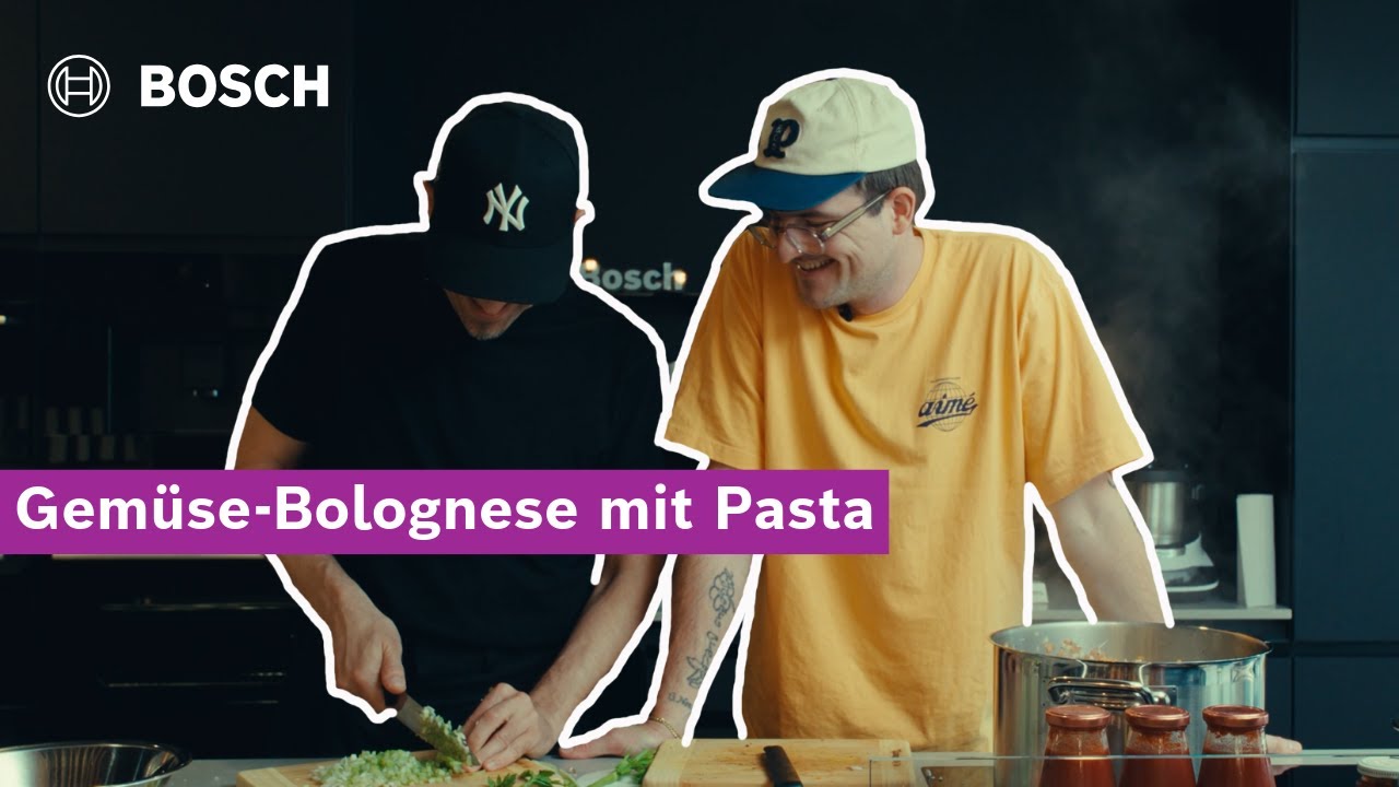 Noah Bachofen kocht vegetarische Bolognese mit Stress 🍝 | Bosch Home presents Special Guest 2.0