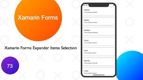 Xamarin Forms Expander Items Selection