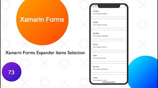 Xamarin Forms Expander Items Selection