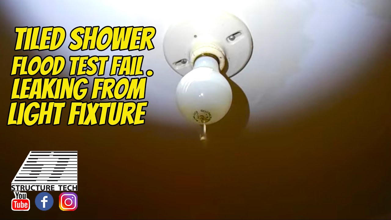 Tiled shower flood test fail. Leaking from light fixture. Home Inspection in YouTube