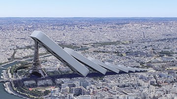 The Eiffel Tower Destroyed By Huge Domino Effect V11