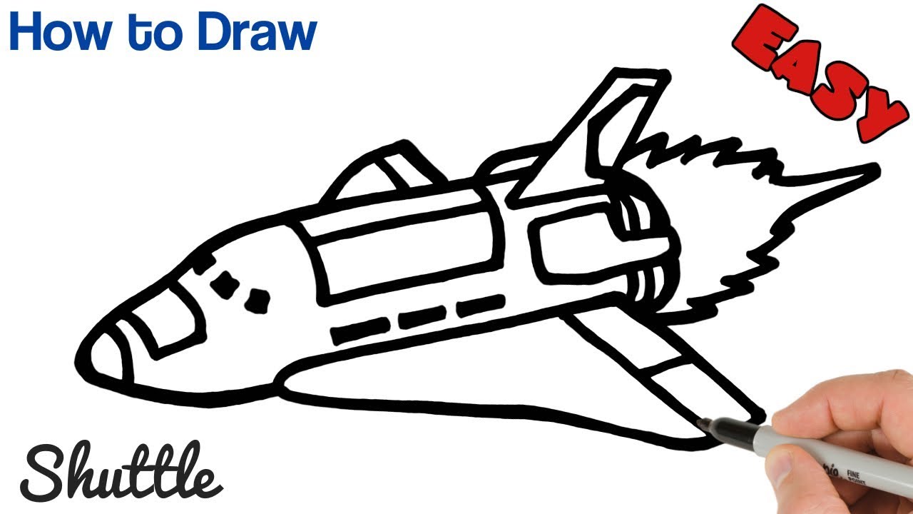 Spaceship Drawing For Kids : Drawing A Cartoon Spaceship : Draw an