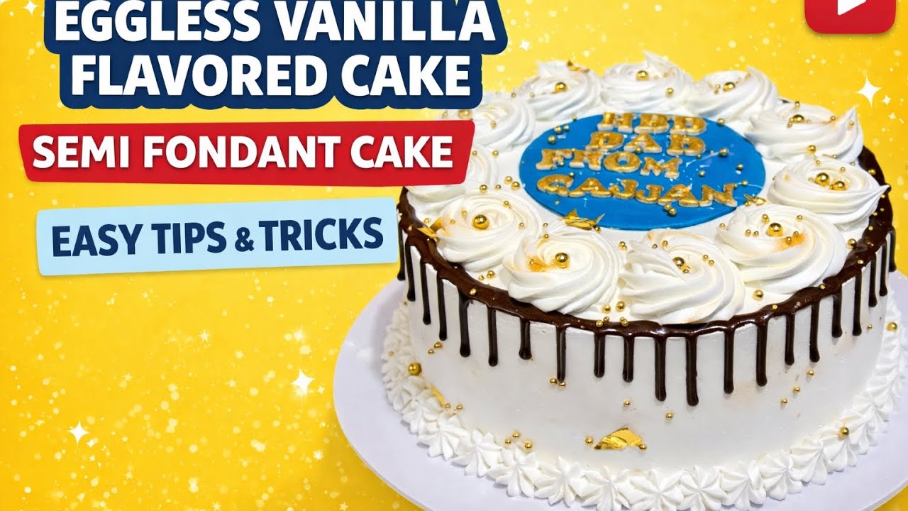 Semi fondant vanilla flavored cake/ pineapple filling vanilla cake 