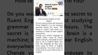 How to Learn English in Your Sleep? English Reading and Listening #englishforbeginners #easyenglish