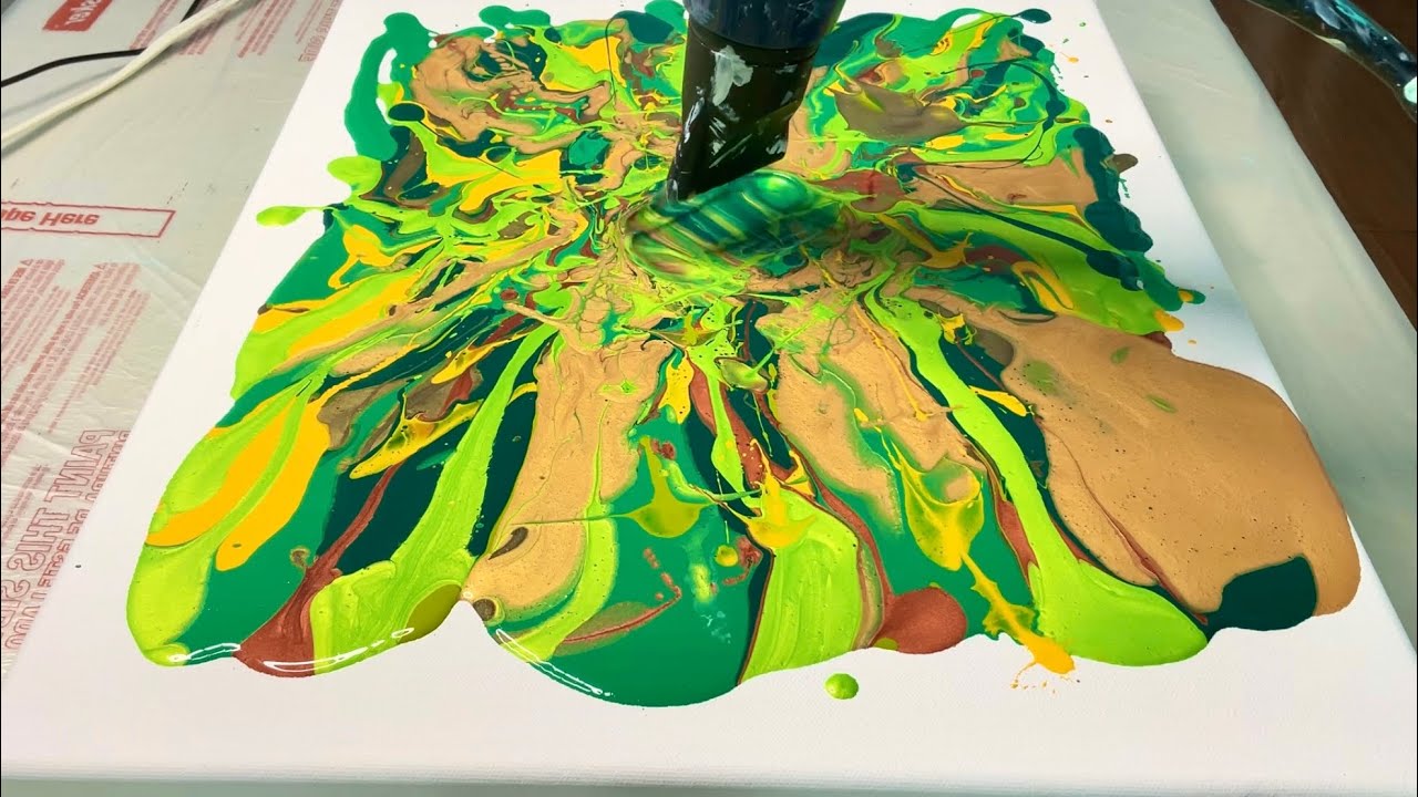 "Natural Vitality Green" - Stunning Metallic Dutch Pour Acrylic Pouring ...