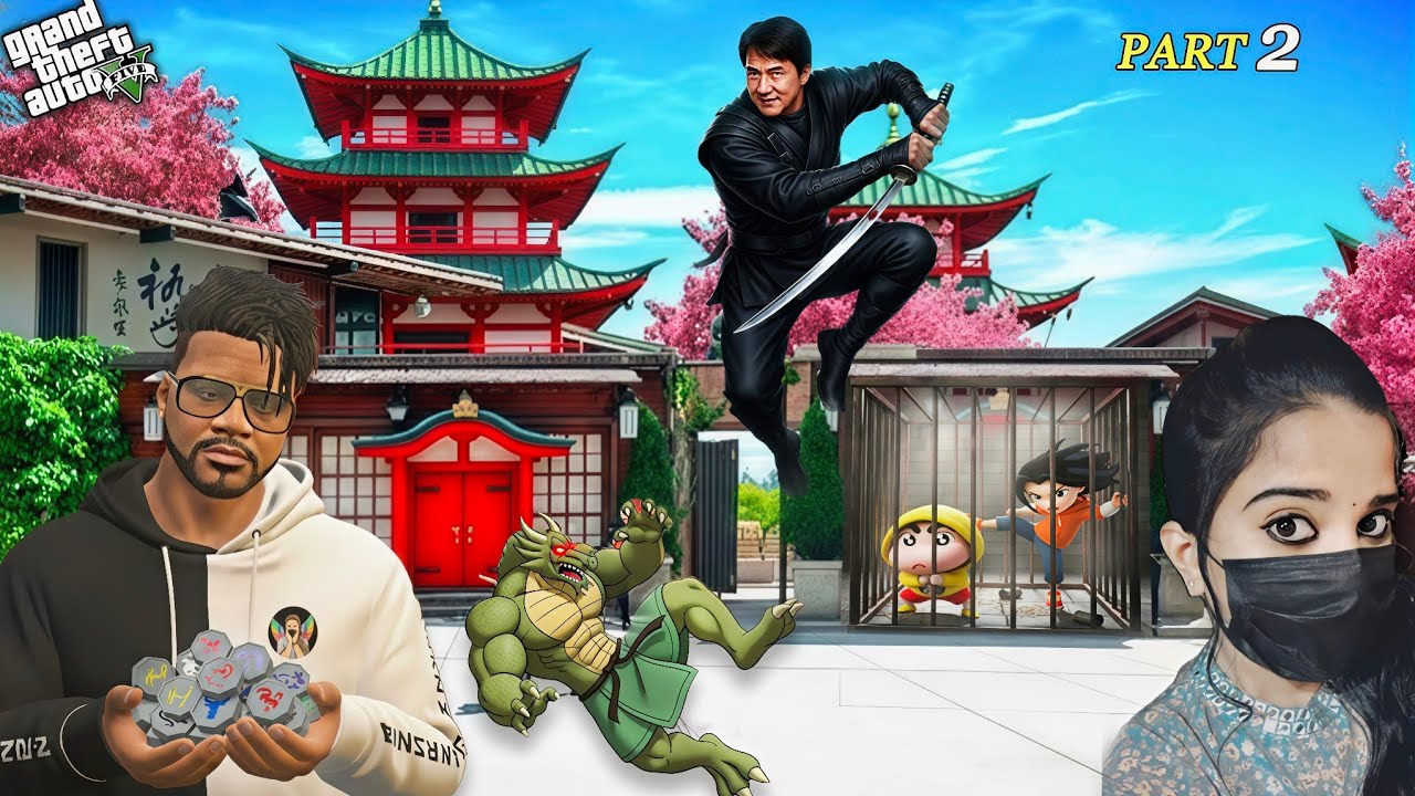 Franklin Helps Jackie Chan & Find the 12 Magic Stones - GTA 5