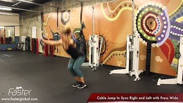 Base Exercise Cable Jump In Sync Right and Left with Press Wide