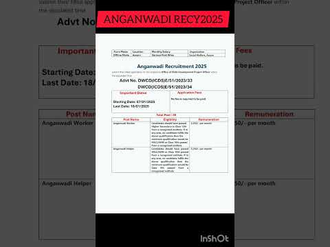 Anganwadi Recruitment 2025||Apply for 30 Worker in Ujani Majuli#job #assam#anganwadi #viralvideo