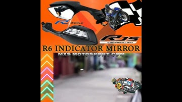 R6 Turn Signals Mirrors For Yamaha R15 v2.0 | YZF R15 v3 | YZF R15 v4 | YZF r3 @mxsmotosportvideo