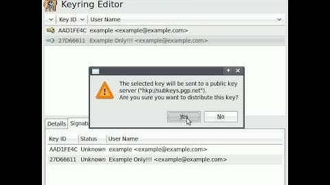 Howto (GPA) GNU Privacy Assistant - Signing a key and uploading it.