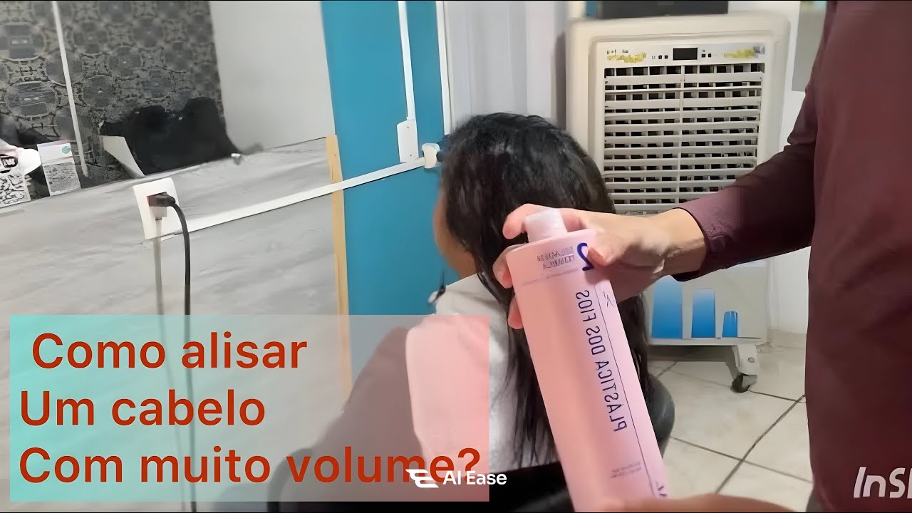 PLÁSTICA DOS FIOS ROYAL ALISANDO UM CABELO GROSSO E CHEIO