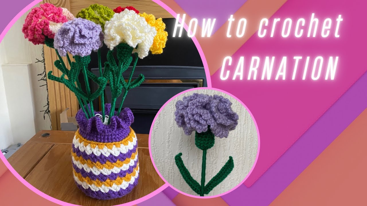 How to crochet Carnation | crochet calyx | crochet leaves | Beginner