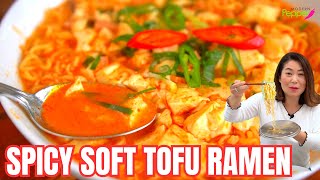 ???? ADDICTIVE Soft Tofu Stew Ramen | KOREAN Ramen HACK that will blow your mind! 칼칼하고 맛있는 순두부라면