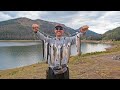 Fishing Mountain Lake for Food | Trout & Salmon Catch & Cook!