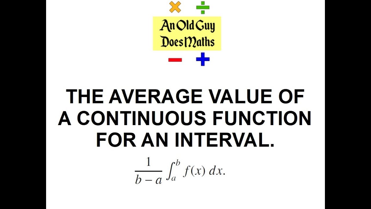 Average value of a continuous function over an interval - YouTube