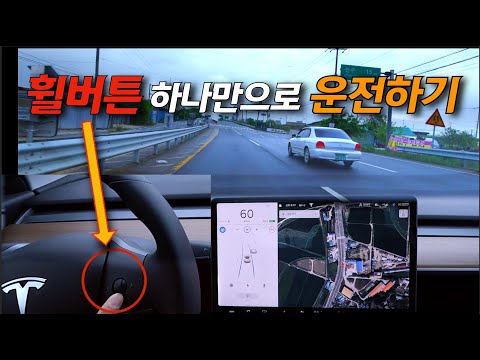 (한테타) FSD 신호등 정지기능 / 오토파일럿 속도 콘트롤을 이용해서 휠버튼 하나만으로 운전해보기 (테슬라 모델3 모델S <strong>Tesla</strong> <strong>Model</strong> <strong>S</strong> Model3)
