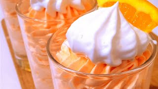 MOUSSE À lORANGE TRÈS FACILE, légère et sans œufs, la meilleure recette de dessert à lorange.