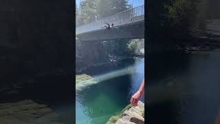 Guy does flip off of bridge ?