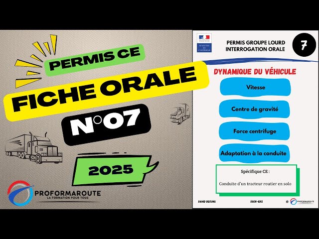 Fiche orale n°7 - Dynamique du véhicule - Permis CE