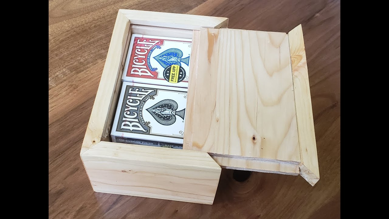 Making a storage box for playing cards from poker table delivery pallet 