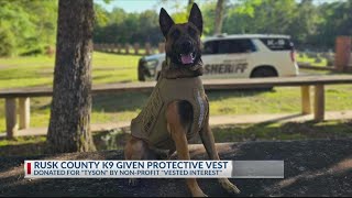 Rusk County K9 Tyson gets bullet, stab-protective vest