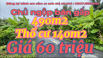 Chủ ngộp bán gấp miếng đất nền nhà mặt tiền đường nhựa có thổ cư 140m2 giá 60 triệu một m2 ngang