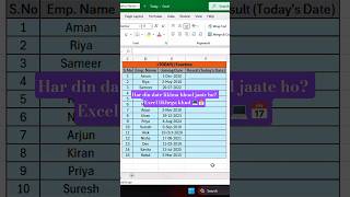 Excel Today Function — Aaj Ki Date Automatically 🗓️🔥
