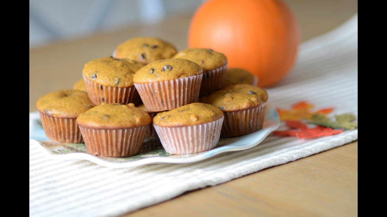 Шоколадные маффины с тыквой/Pumpkin chocolate chip muffins/ASMR