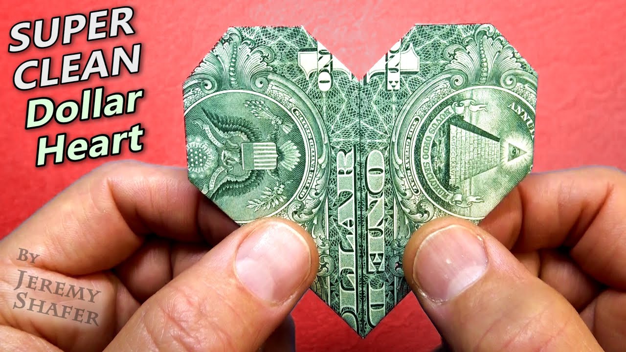 Super Clean Origami Dollar Heart