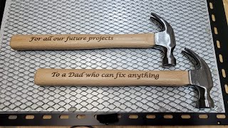 Engraving a Hammer's Wooden Handle for Father's Day