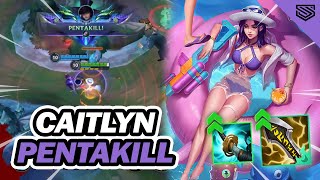 FIRST PENTAKILL SEASON 13 🔥 BROKEN CAITLYN DAMAGE - Wild Rift 5.1a Gameplay