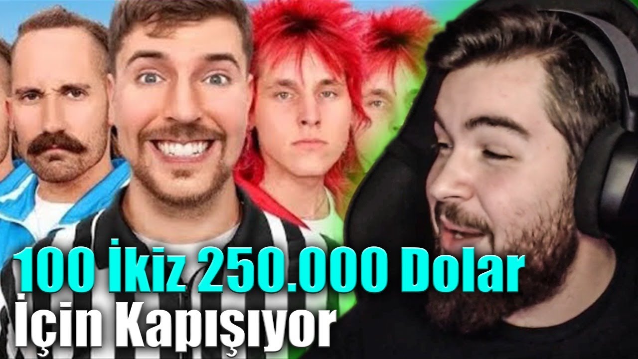 H1vezZz 100 İkiz 250.000 Dolar İçin Kapışıyor İzliyor (@MrBeast)