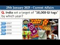 25th January 2025 || Top 15 Current Affairs MCQ with Explanation in English || WhatsApp: 9700200378