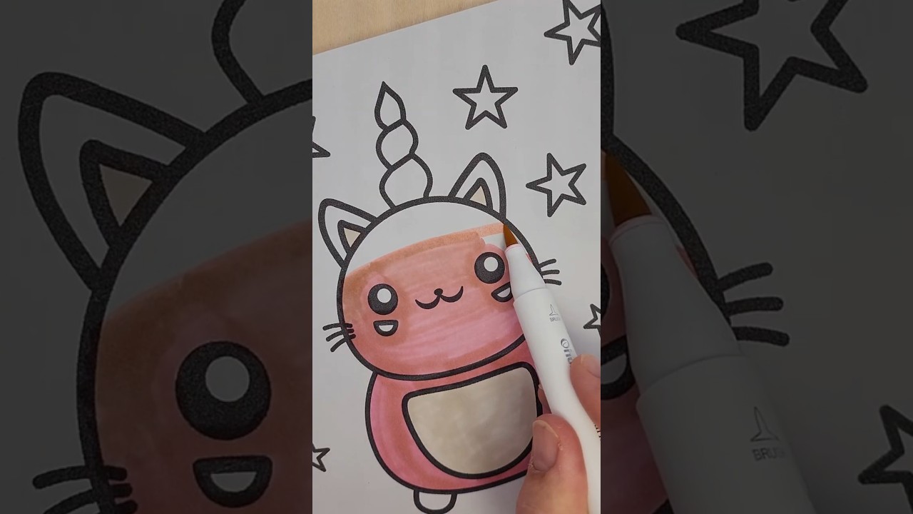ASMR Coloring My Cute Kawaii Caticorn 