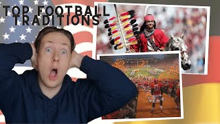 German reacts to TOP 10 College Football Traditions