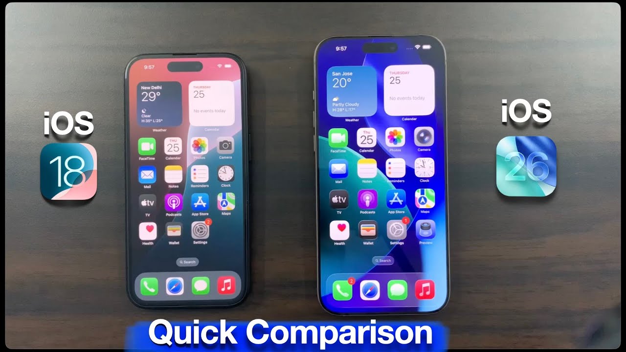iOS  18 vs iOS  26 | Which One is better| Quick Comparison | Battery, Lock Screen| 
