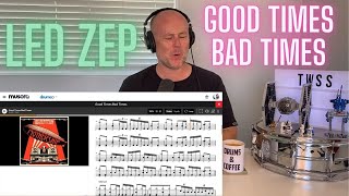 Drum Teacher Reaction: JOHN BONHAM | Led Zeppelin - 'Good Times Bad Times' | (Track 1 Debut Album)