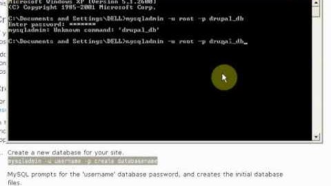 Creating MySQL dB for drupal