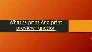 Print and print preview function in ms word