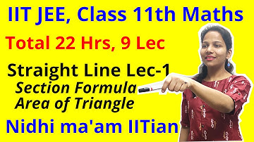 Straight Line Lec1 Section Formula | Class 11th Maths for IIT JEE | by Nidhi IITian
