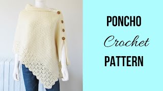 Easy Crochet Poncho from a Rectangle